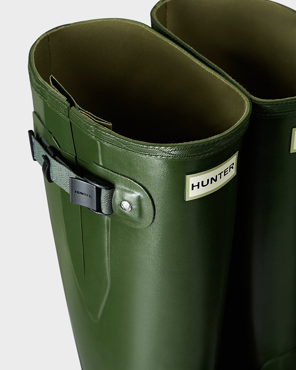 Mens Tall Rain Boots - Hunter Norris Field Side Adjustable (18RETYVGW) - Green